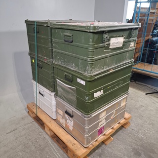 6x Metalen transportkist