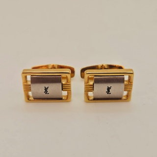Yves Saint Laurent goldplated two-tone manchetknopen