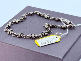 Chrome Hearts ”Tiny E” sterling silver cross bracelet