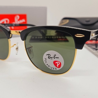 Rayban zonnebril Clubmaster black green polarized