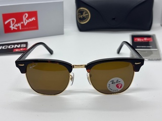 Rayban zonnebril Clubmaster tortoise brown polarized