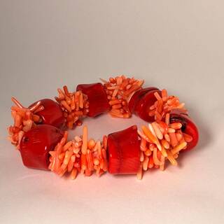 Vintage Taiwanese bloedkoraal armband
