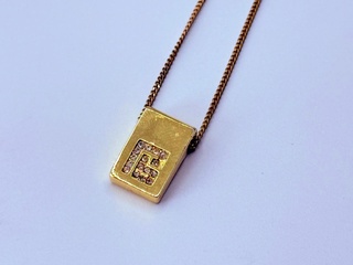 Pierre Balmain goldplated pendant collier met steentjes