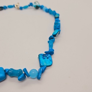 Collier lapis lazuli, gepolijst parelmoer en agaat