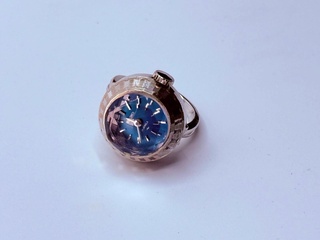 Seiko ring watch all white goldplated