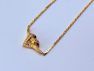 Christian Dior goldplated ‘Heart’ pendant collier met steentjes