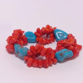 Turqoise en bloedkoraal armband