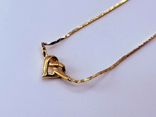 Christian Dior goldplated ‘Heart’ pendant collier met steentjes