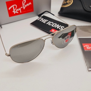 Rayban zonnebril Aviator large metal silver mirror silver polarized