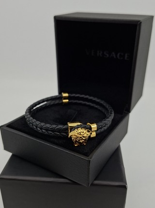 Versace Medusa armband, Versace, Armband, zwart, goud
