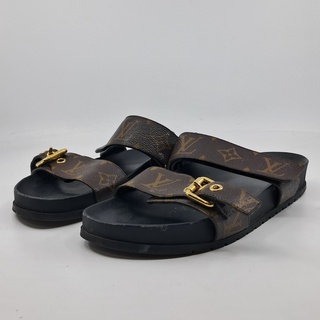 Slippers, Louis Vuitton, Bruin/zwart, maat 38,5