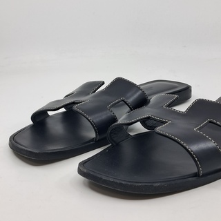 Slippers, Hermès, zwart, maat 39,5