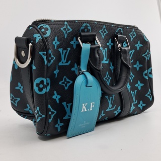 Tas, Louis Vuitton, Keepall, zwart/turquoise