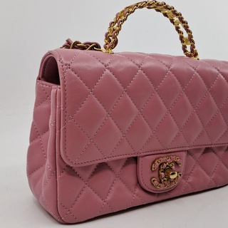 handtas, Chanel, Mini Flapbag, roze