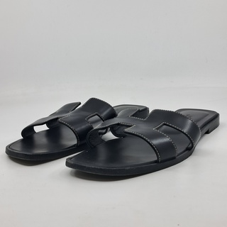 Slippers, Hermès, zwart, maat 39,5