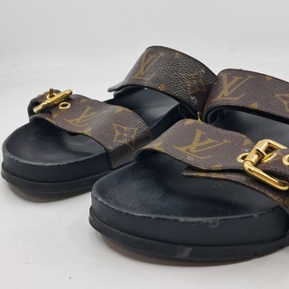 Slippers, Louis Vuitton, Bruin/zwart, maat 38,5