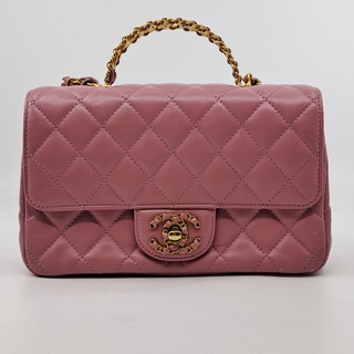 handtas, Chanel, Mini Flapbag, roze