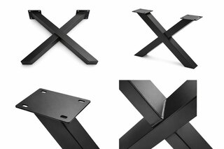 Set 3d x tafelpoten, zwart, set van 2