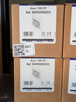 4x Diverse badkamer ventilator Azur