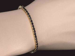 Gouden armband met 7.00 carat zwarte briljant geslepen diamanten