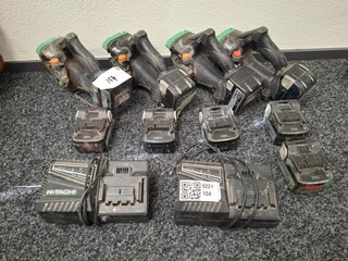 4x Accu draadeindknipper Hitachi, 3x CL14DSL, 1x CL18DSL