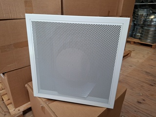 Ca. 20x Plafondrooster PTVDOR 500 D=200 P=325, RAL 9010