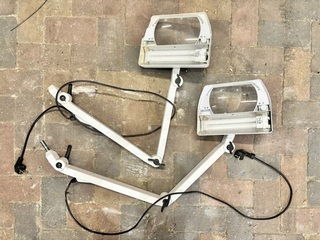 2x Werkplaatslamp / inspectielamp met zwenkarm, Waldmann, 230 10.3