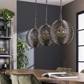 Hanglamp 3L, zwart nikkel
