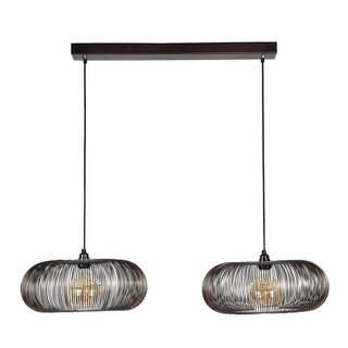 Hanglamp 2x diameter 43 Disc coper twist, zwart