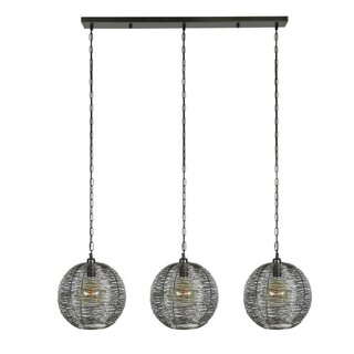 Hanglamp 3L, zwart nikkel