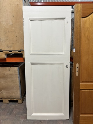 2x 2-vlaks paneeldeuren, wit / crème