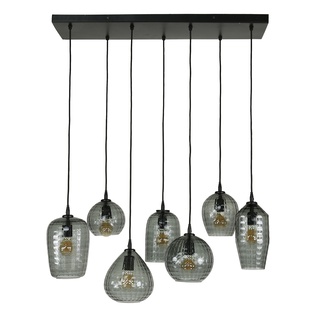 Hanglamp 4+3 Hexagon mix en smoke grey glass
