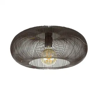 Plafondlamp 43 diameter, koper zwart nikkel