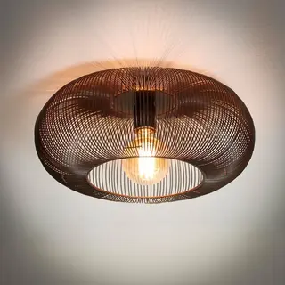 Plafondlamp 43 diameter, koper zwart nikkel