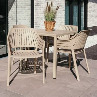 Tuinset Gabrielle, 1x tuintafel veronique, 4xstoel Gabrielle, oranje