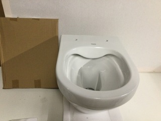 Hangtoilet met toiletzitting zonder spoelrand, Aloni, Tornado, wit