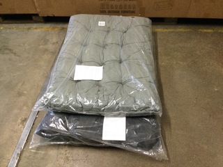 2x Loungekussens 120×80 cm, Madison, 1xgrey, 1x black