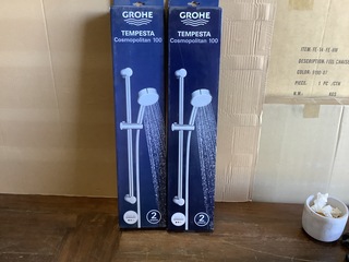 2x Doucheset met 2 stralen, Grohe, Tempesta Cosm. 100, chroom