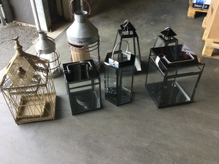 8x Lantaarns, zwart/grijs/bruin