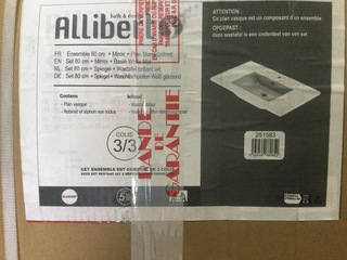 3x Wastafel, Allibert, V251583 | 80x49x19 cm, Wit