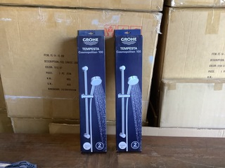 2x Doucheset met 2 stralen, Grohe, Tempesta Cosm. 100, chroom