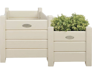 2x Plantenbakken in 1 doos, Esschert Garden, CF31W, wit