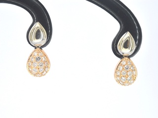 Bicolour oorbellen met diamant