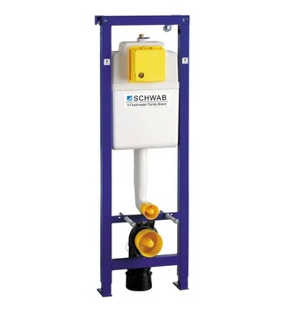 Inbouwreservoir, Schwab, Duplo WC 380, wit/blauw