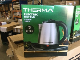 Ca. 16x Waterkokers van 2 Liter, Therma, zilver/zwart