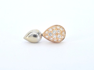Bicolour oorbellen met diamant