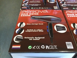 Ca. 10x Haardroger 2200 Watt, Aerova, zwart
