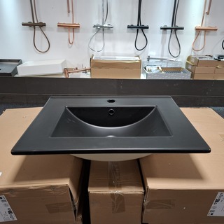 6x Wastafel, Allibert, Plane Ceram, mat zwart