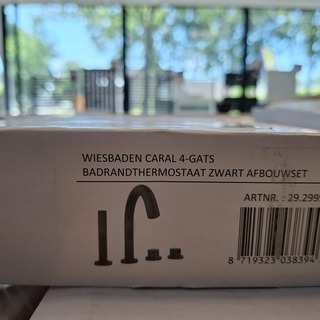 Badrandthermostaat, Wiesbaden, Caral, zwart