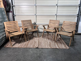 4x Tuinstoelen Loungestoelen Odin, Raw Materials, Bruin